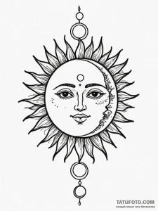 Sun and moon - эскиз тату (№1751591756_0, 04.07.2025 01:15) — Tatufoto.com
