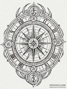 Zodiac wheel, illustrated with elegant, symbo... - эскиз тату (№1751591841_0, 04.07.2025 01:17) — Tatufoto.com