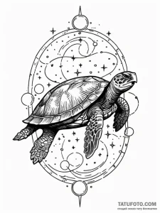World turtle (great a'tuin) swimming through... - эскиз тату (№1751592100_0, 04.07.2025 01:21) — Tatufoto.com