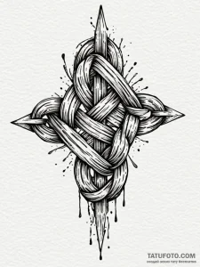 Sailor's knot tied in a delicate, golden rope... - эскиз тату (№1751592187_0, 04.07.2025 01:23) — Tatufoto.com
