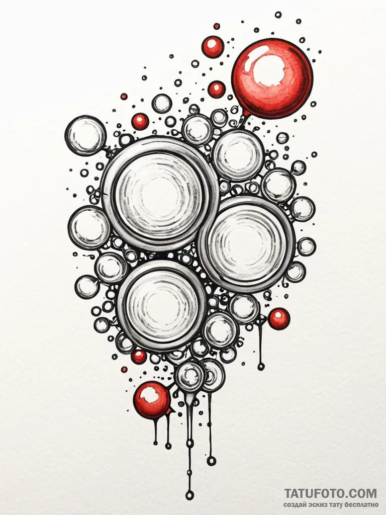 A whimsical bubble machine blowing bubbles, e... - эскиз тату (№1751592711_0, 04.07.2025 01:31) — Tatufoto.com