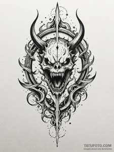 Haunted blade devouring celestial flame, conc... - эскиз тату (№1751592883_0, 04.07.2025 01:34) — Tatufoto.com