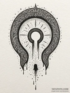 Escaping soul as a wisp from a keyhole, conce... - эскиз тату (№1751593315_0, 04.07.2025 01:41) — Tatufoto.com
