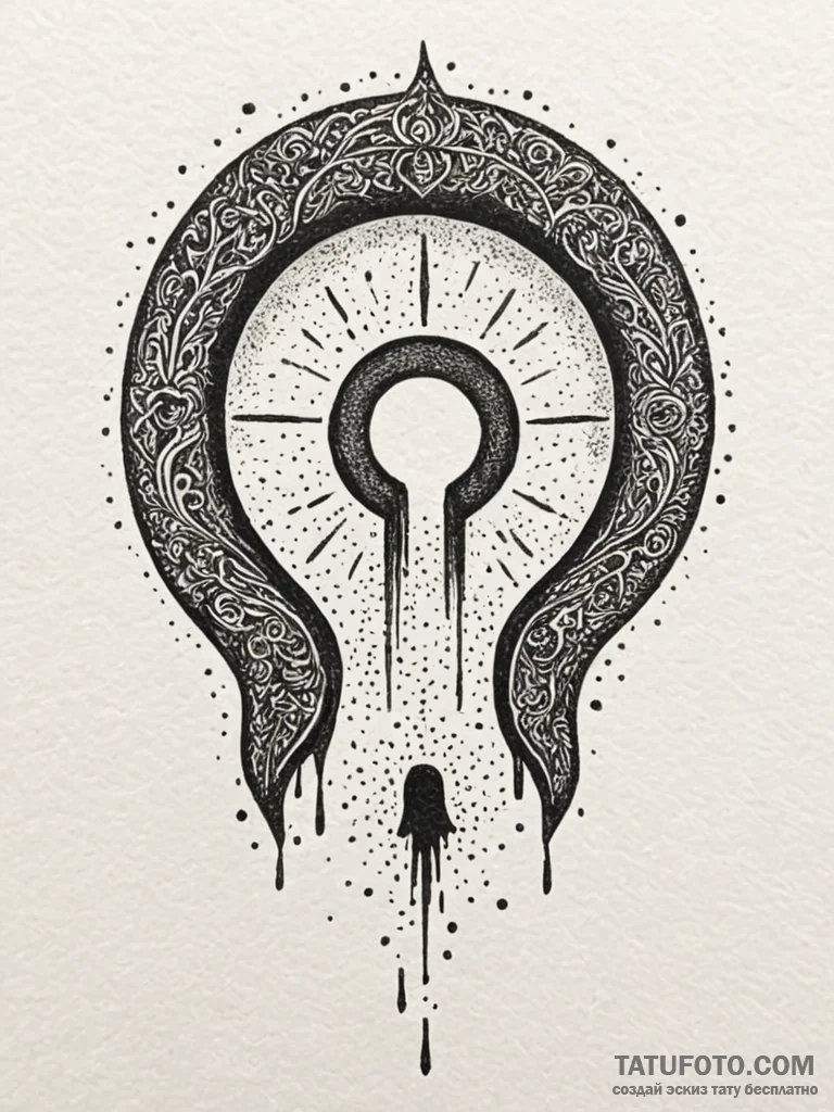 Escaping soul as a wisp from a keyhole, conce... - эскиз тату (№1751593315_0, 04.07.2025 01:41) — Tatufoto.com