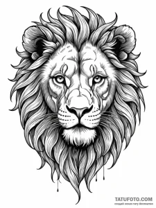 Apocalyptic lion with metal jaw, artistic tat... - эскиз тату (№1751594785_0, 04.07.2025 02:06) — Tatufoto.com