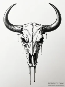 Bull skull - эскиз тату (№1751595299_0, 04.07.2025 02:14) — Tatufoto.com