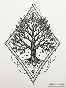 Fractured tree crowned in bone, tattoo flash... - эскиз тату (№1751595384_0, 04.07.2025 02:16) — Tatufoto.com