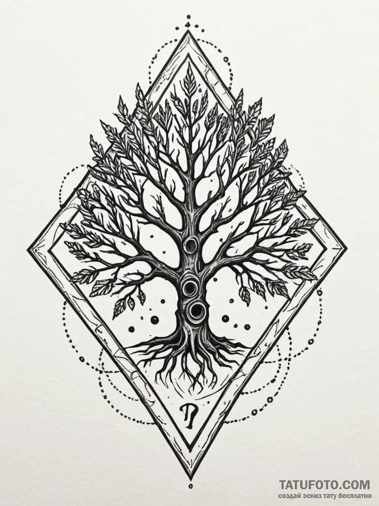 Fractured tree crowned in bone, tattoo flash... - эскиз тату (№1751595384_0, 04.07.2025 02:16) — Tatufoto.com