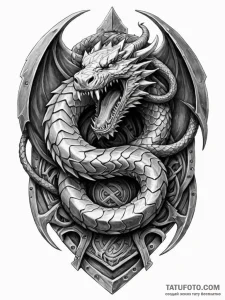 Jр вђњр’в¶rmungandr, the world serpent, bitin... - эскиз тату (№1751595726_0, 04.07.2025 02:22) — Tatufoto.com