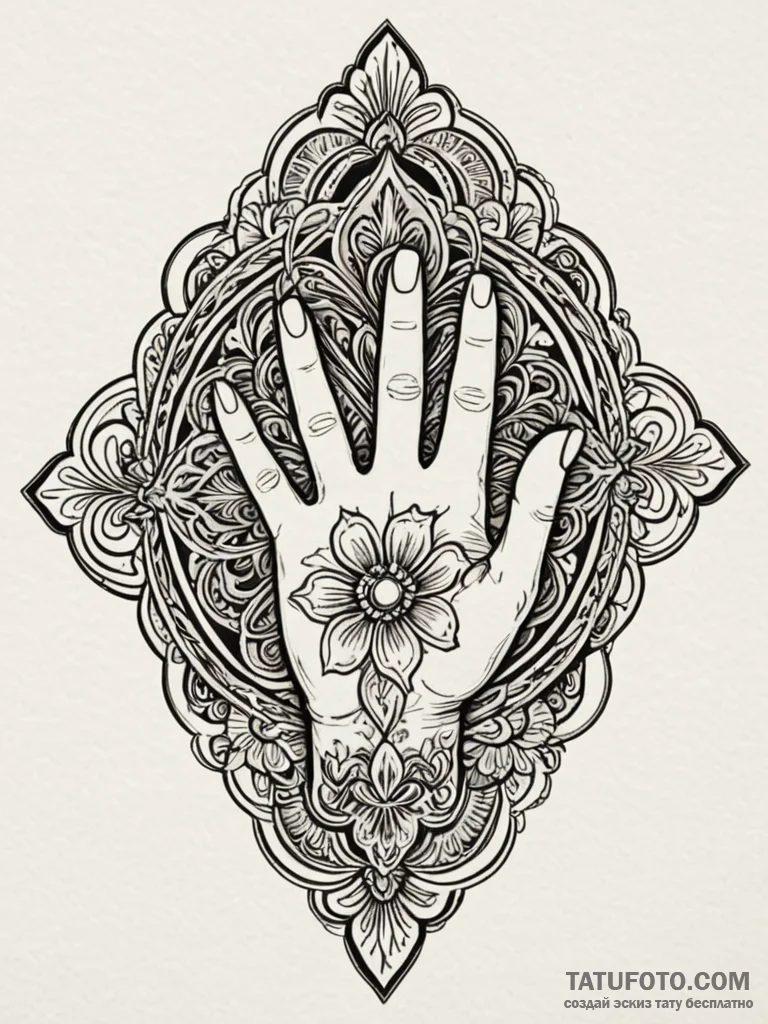 A victorian mourning hand symbol, ink illustr... - эскиз тату (№1751596156_0, 04.07.2025 02:29) — Tatufoto.com
