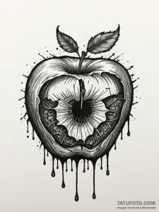 Black apple rotting from within, tattoo sketc... - эскиз тату (№1751596242_0, 04.07.2025 02:30) — Tatufoto.com