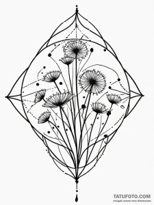 Dandelion seeds blowing in the wind, transfor... - эскиз тату (№1751596329_0, 04.07.2025 02:32) — Tatufoto.com
