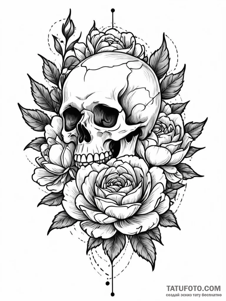 Peony, tattoo flash sheet design, stylized in… — эскиз тату (№1751596587_0, 04.07.2025 02:36) — Tatufoto.com