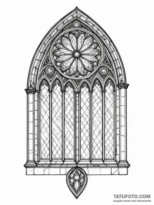 A single gothic cathedral window - эскиз тату (№1751597034_0, 04.07.2025 02:43) — Tatufoto.com