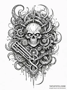 Arm with biomechanical tattoos, artistic tatt... - эскиз тату (№1751597377_0, 04.07.2025 02:49) — Tatufoto.com