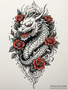 Bone rose blooming through armor, ink illustr... - эскиз тату (№1751597467_0, 04.07.2025 02:51) — Tatufoto.com
