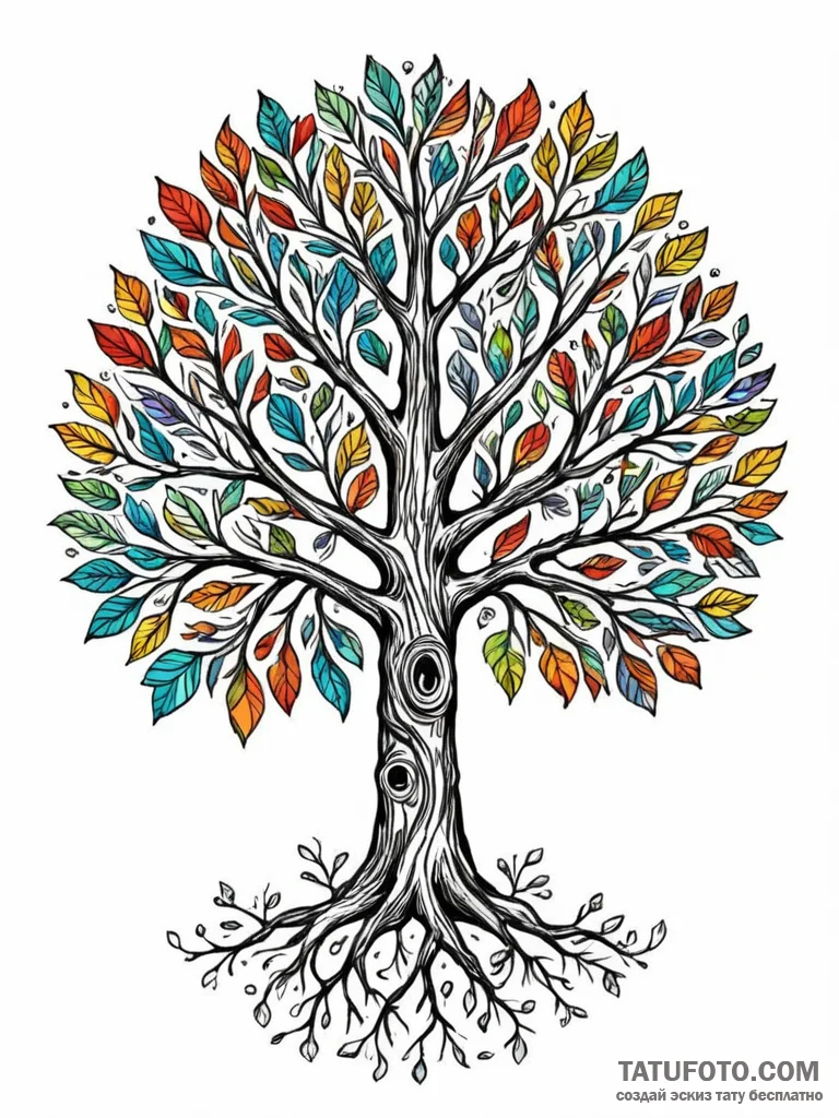 Abstract representation of a family tree's br... - эскиз тату (№1751598166_0, 04.07.2025 03:02) — Tatufoto.com