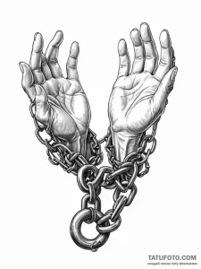Chained hands breaking free - эскиз тату (№1751598338_0, 04.07.2025 03:05) — Tatufoto.com