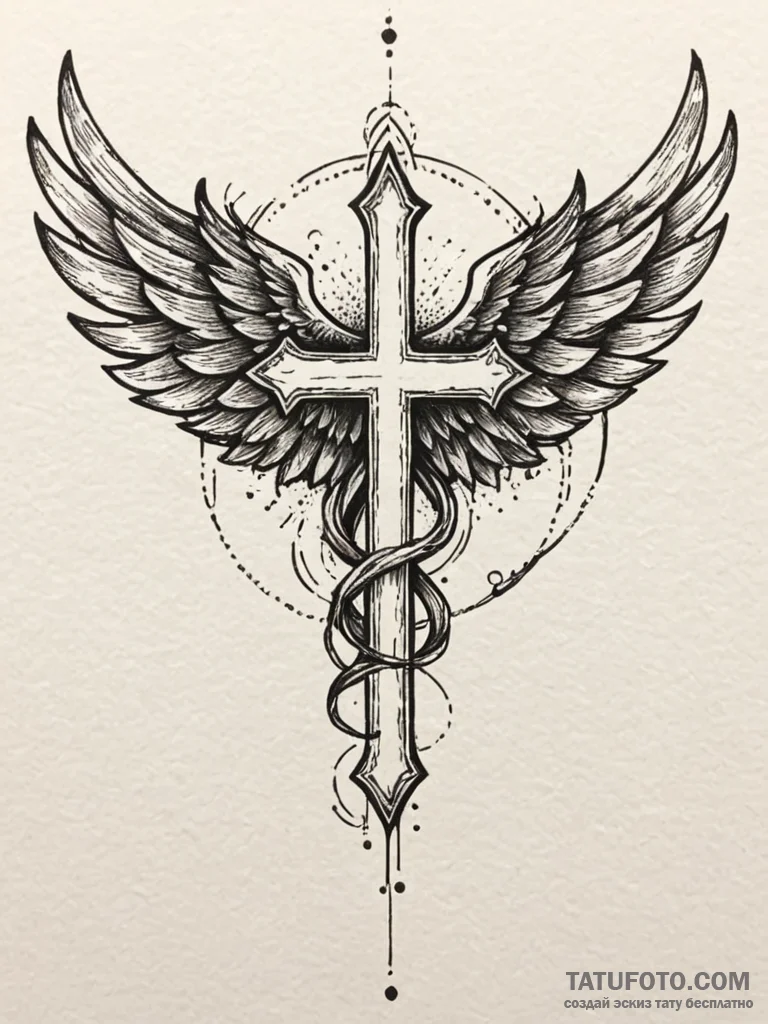 Twilight wings beneath crimson sky, artistic... - эскиз тату (№1751598766_0, 04.07.2025 03:12) — Tatufoto.com