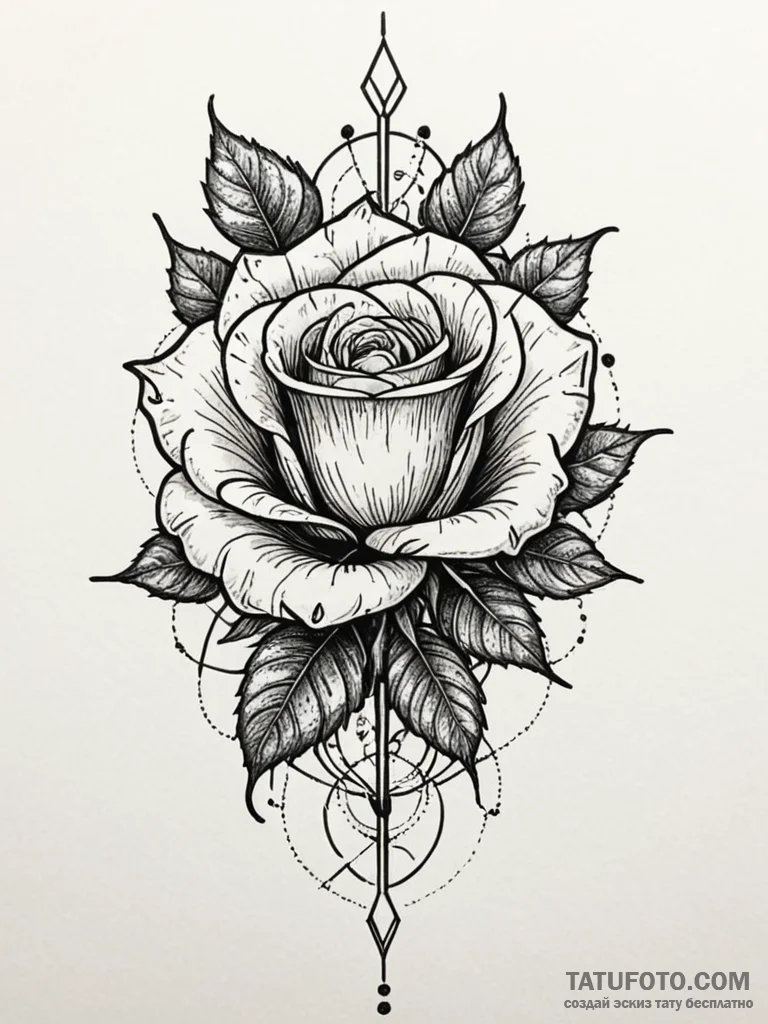 Bone rose blooming through armor, artistic ta... - эскиз тату (№1751599109_0, 04.07.2025 03:18) — Tatufoto.com