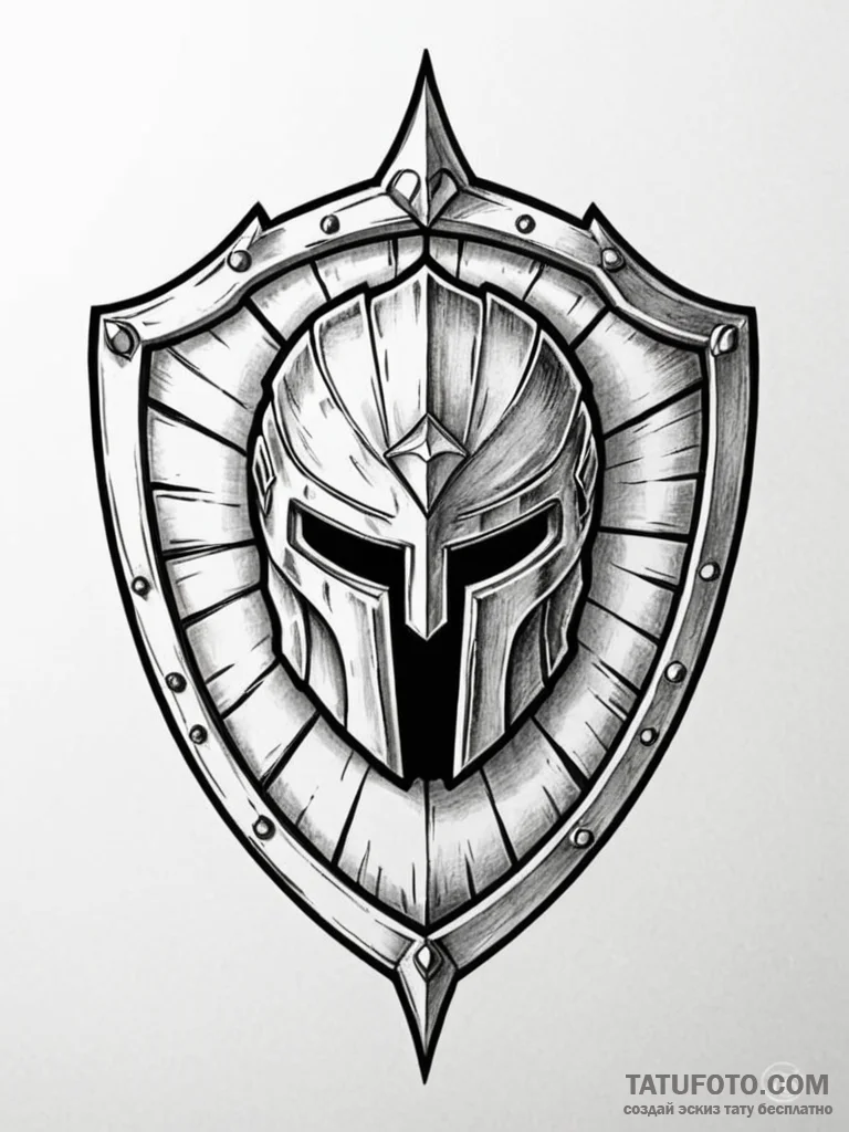 Spartan shield with the lambda symbol (р с›р’… — эскиз тату (№1751600143_0, 04.07.2025 03:35) — Tatufoto.com
