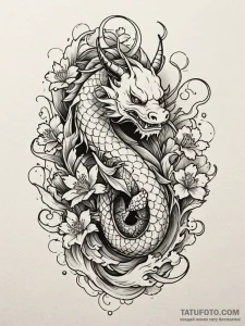 Nymph with thorned crown, tattoo line art, ma... - эскиз тату (№1751600404_0, 04.07.2025 03:40) — Tatufoto.com