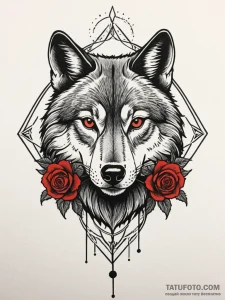 Black wolf, tattoo drawing outline, black and... - эскиз тату (№1751600749_0, 04.07.2025 03:45) — Tatufoto.com
