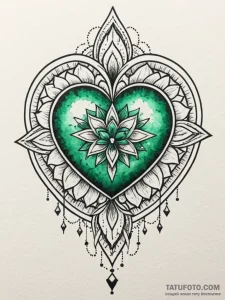 Emerald heart bleeding starlight, tattoo draw... - эскиз тату (№1751600922_0, 04.07.2025 03:48) — Tatufoto.com