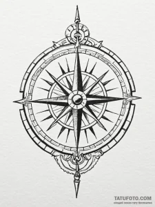 A norse compass (vegvisir), ink illustration... - эскиз тату (№1751601093_0, 04.07.2025 03:51) — Tatufoto.com