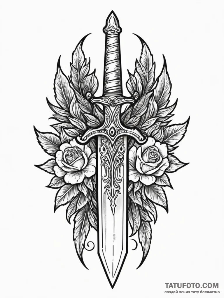 Dagger in ritual dagger ring, tattoo flash sh... - эскиз тату (№1751601264_0, 04.07.2025 03:54) — Tatufoto.com
