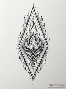 Arrowhead surrounded by flames, artistic tatt... - эскиз тату (№1751601609_0, 04.07.2025 04:00) — Tatufoto.com