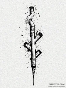 A powerful burning cigarette ash, crumbling,,... - эскиз тату (№1751601952_0, 04.07.2025 04:05) — Tatufoto.com