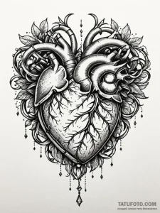 Animated heart wrapped in chains, tattoo flas... - эскиз тату (№1751602039_0, 04.07.2025 04:07) — Tatufoto.com