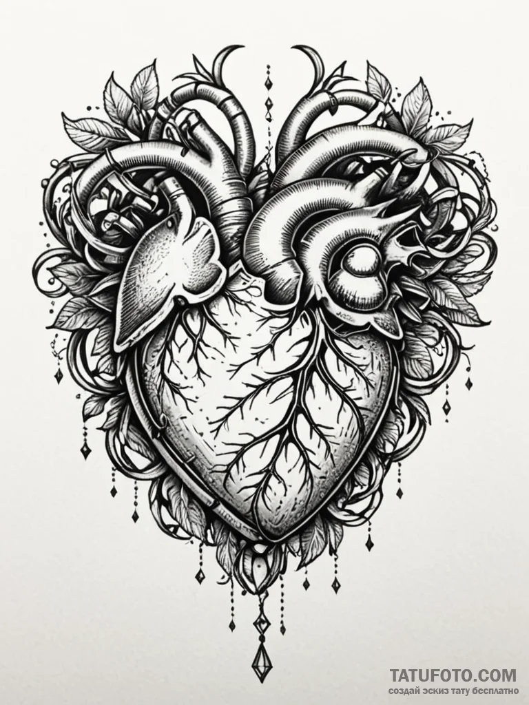 Animated heart wrapped in chains, tattoo flas… — эскиз тату (№1751602039_0, 04.07.2025 04:07) — Tatufoto.com