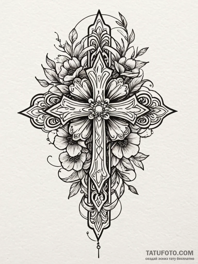 Ethereal bloom in skeletal grip, tattoo flash… — эскиз тату (№1751602124_0, 04.07.2025 04:08) — Tatufoto.com