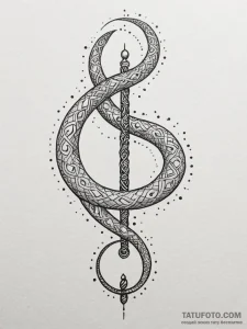 Eclipse serpent twisting through runes, conce... - эскиз тату (№1751602469_0, 04.07.2025 04:14) — Tatufoto.com