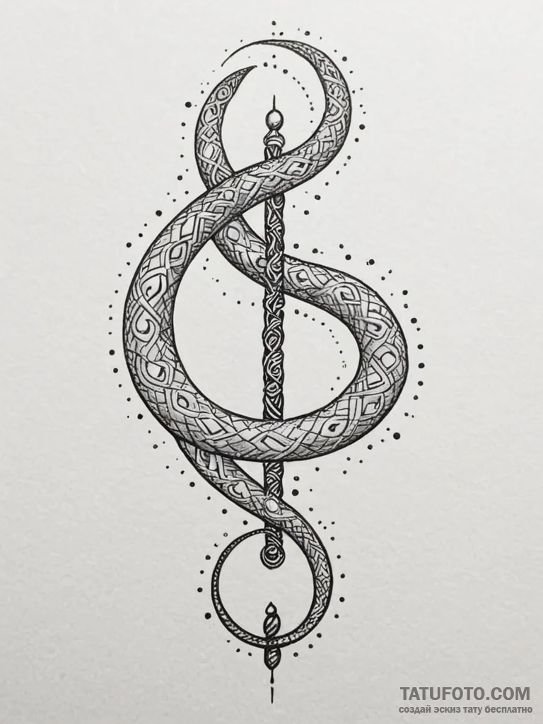 Eclipse serpent twisting through runes, conce... - эскиз тату (№1751602469_0, 04.07.2025 04:14) — Tatufoto.com