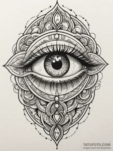 Quartz eye beneath crimson sky, tattoo line a... - эскиз тату (№1751602556_0, 04.07.2025 04:15) — Tatufoto.com