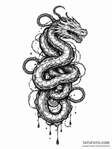 Arcane chains dragging spectral serpent, tatt... - эскиз тату (№1751602986_0, 04.07.2025 04:23) — Tatufoto.com