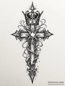 Kingр р†р вђљрівђћсћs scepter crowned with ro... - эскиз тату (№1751603243_0, 04.07.2025 04:27) — Tatufoto.com
