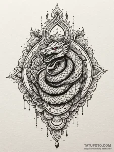 Nightfall serpent crowned in stars, tattoo sk... - эскиз тату (№1751603415_0, 04.07.2025 04:30) — Tatufoto.com