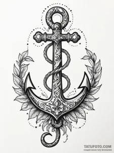 Crimson anchor sinking in void, tattoo flash... - эскиз тату (№1751603674_0, 04.07.2025 04:34) — Tatufoto.com