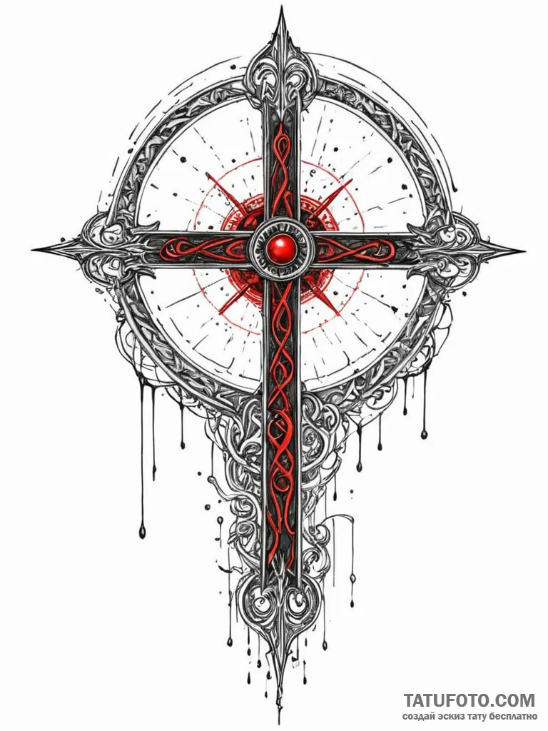 Iron glyph shattering celestial gate, concept... - эскиз тату (№1751604450_0, 04.07.2025 04:47) — Tatufoto.com