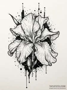 Iris, tattoo sketch design, dotwork shading,... - эскиз тату (№1751604968_0, 04.07.2025 04:56) — Tatufoto.com