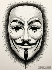 V for vendetta mask, tattoo drawing outline,... - эскиз тату (№1751605142_0, 04.07.2025 04:59) — Tatufoto.com