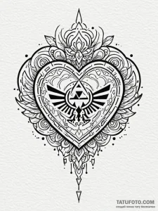 Zelda heart container, pixelated, tattoo draw... - эскиз тату (№1751605490_0, 04.07.2025 05:04) — Tatufoto.com