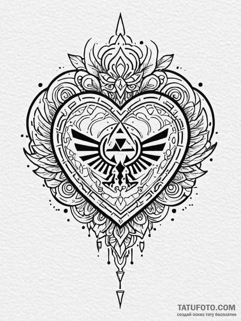 Zelda heart container, pixelated, tattoo draw... - эскиз тату (№1751605490_0, 04.07.2025 05:04) — Tatufoto.com