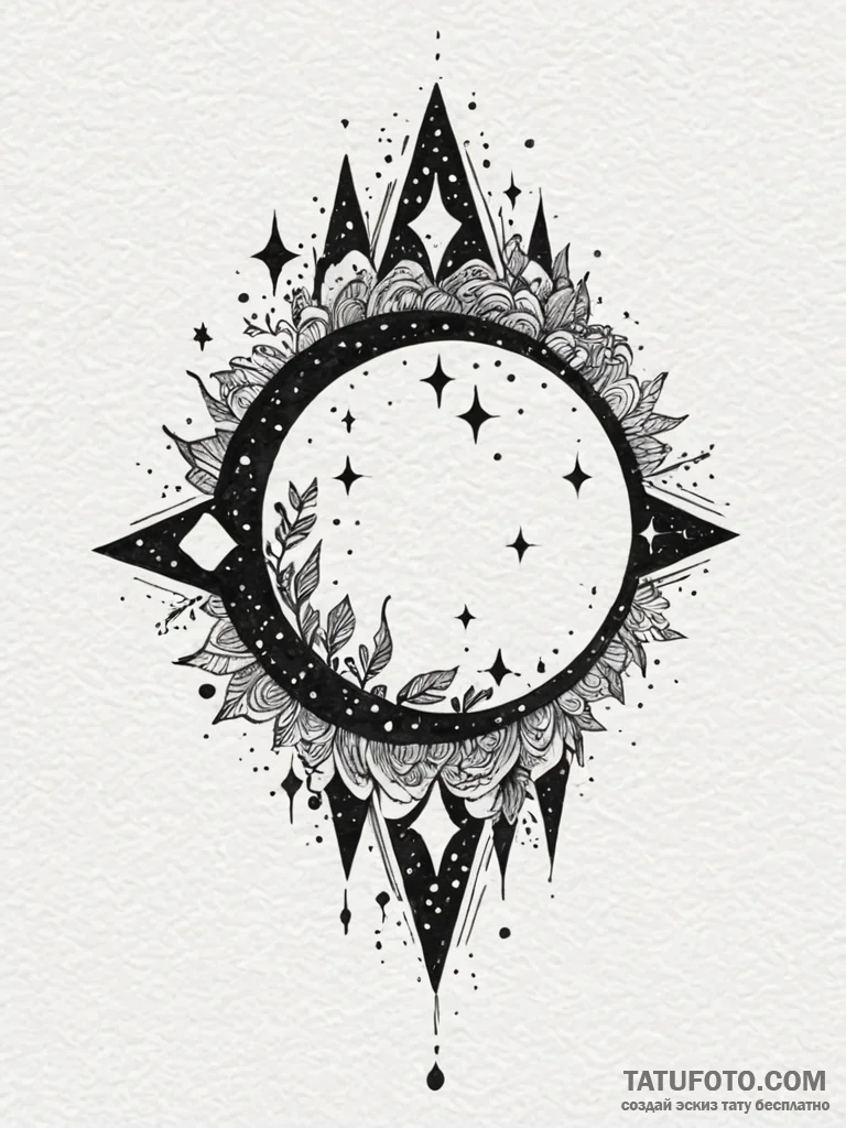 Umbra mirror swallowing starlight, artistic t... - эскиз тату (№1751606017_0, 04.07.2025 05:13) — Tatufoto.com