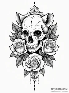 Possum, tattoo drawing outline, aesthetically... - эскиз тату (№1751606454_0, 04.07.2025 05:20) — Tatufoto.com