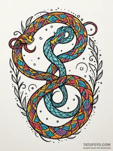 Astral serpent forming infinity loop, tattoo... - эскиз тату (№1751606755_0, 04.07.2025 05:25) — Tatufoto.com